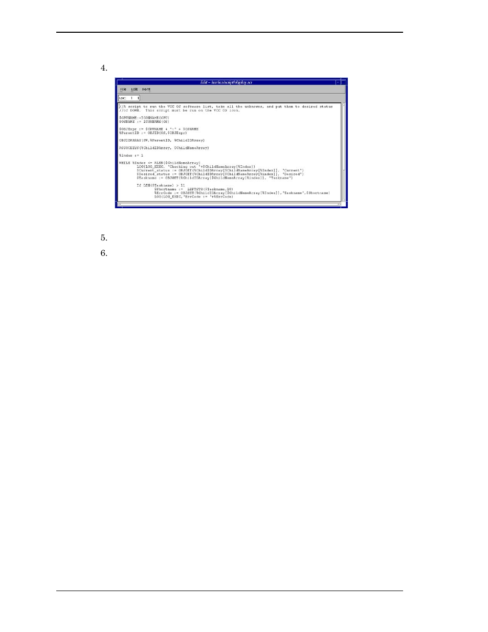 Figure 20. script editor window | Visara Master Console Center Operations Guide User Manual | Page 50 / 80