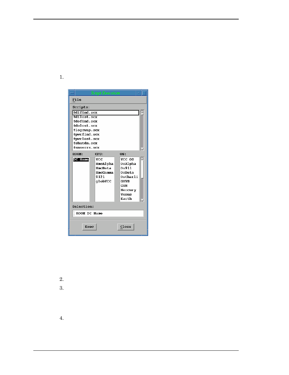 Executing scripts, Figure 22. script execution window | Visara Master Console Center Operations Guide User Manual | Page 54 / 80