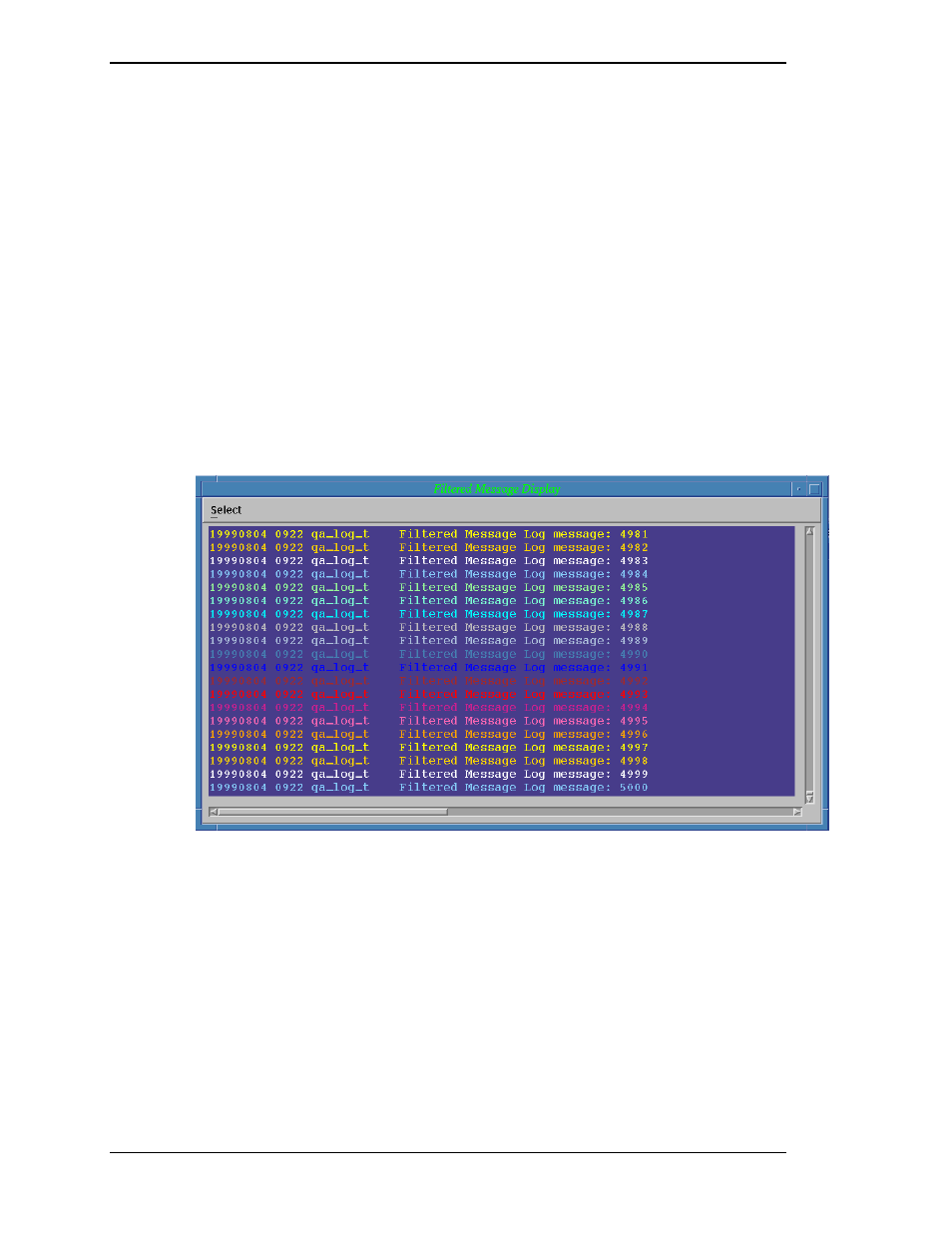 Viewing filtered messages, Figure 23. filtered message display | Visara Master Console Center Operations Guide User Manual | Page 56 / 80