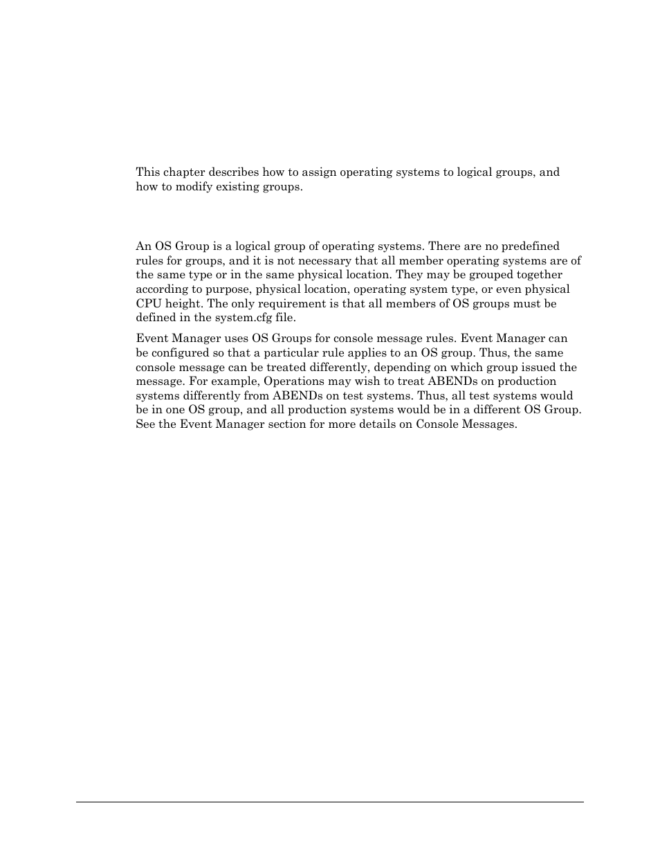 Chapter 6 defining and changing os groups, Introduction, Chapter 6 defining and changing os groups d | Visara Master Console Center Administration Guide User Manual | Page 105 / 233