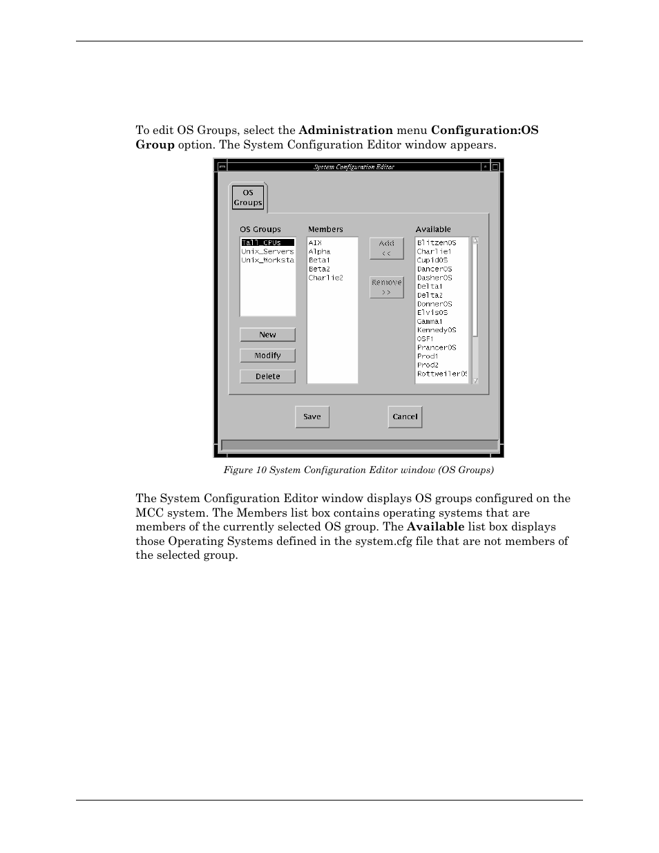 Editing os groups | Visara Master Console Center Administration Guide User Manual | Page 106 / 233