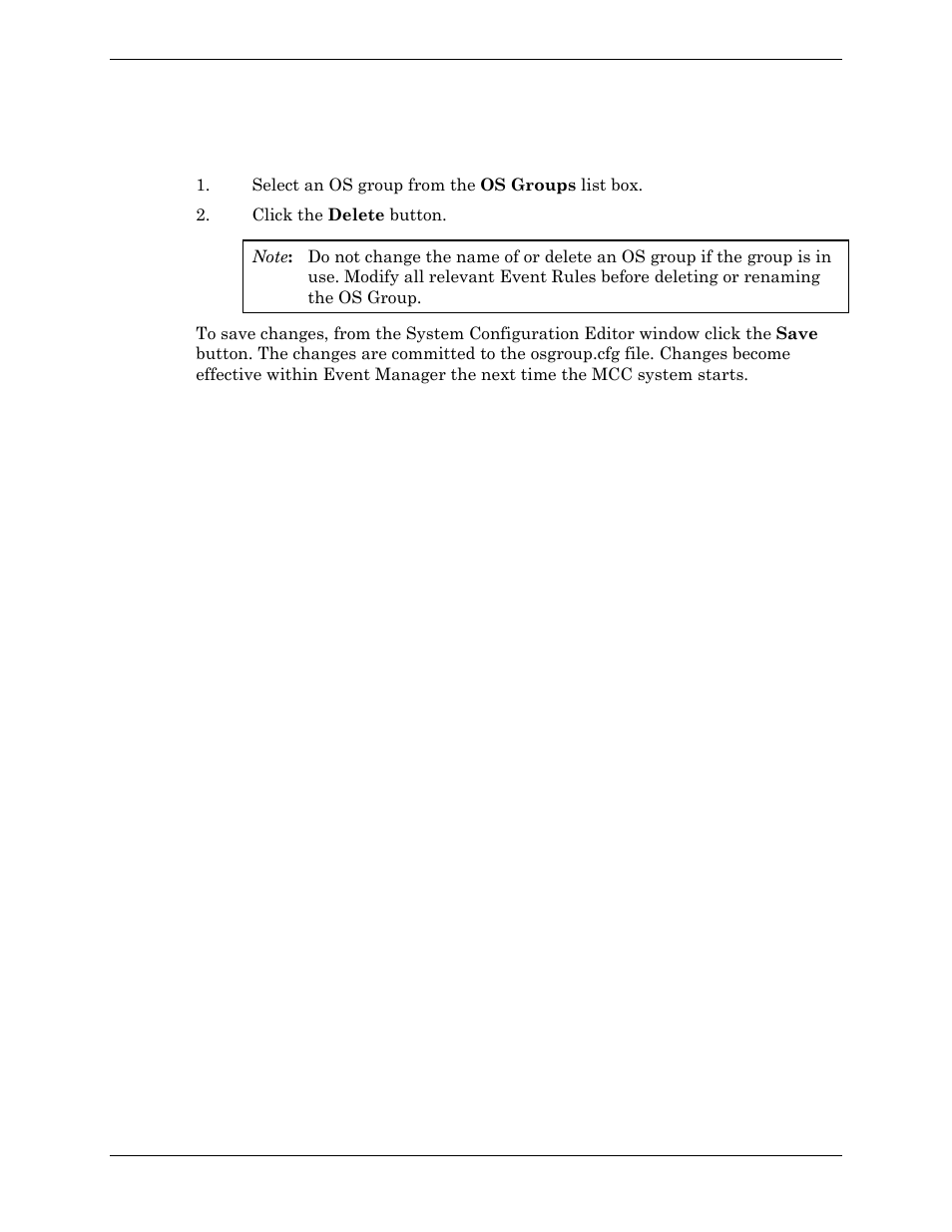 Deleting an os group | Visara Master Console Center Administration Guide User Manual | Page 108 / 233