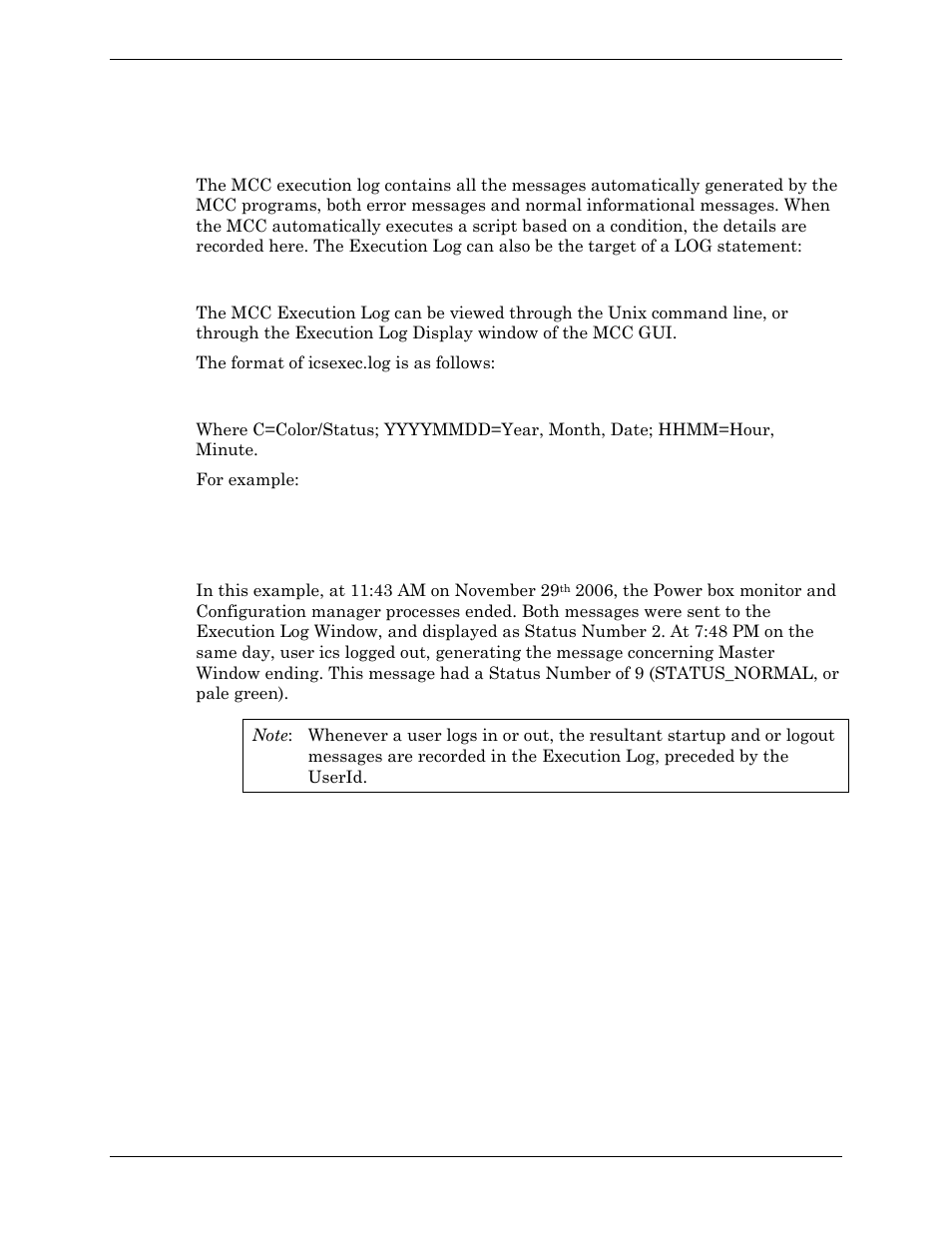 Icsexec.log: mcc execution log | Visara Master Console Center Administration Guide User Manual | Page 179 / 233