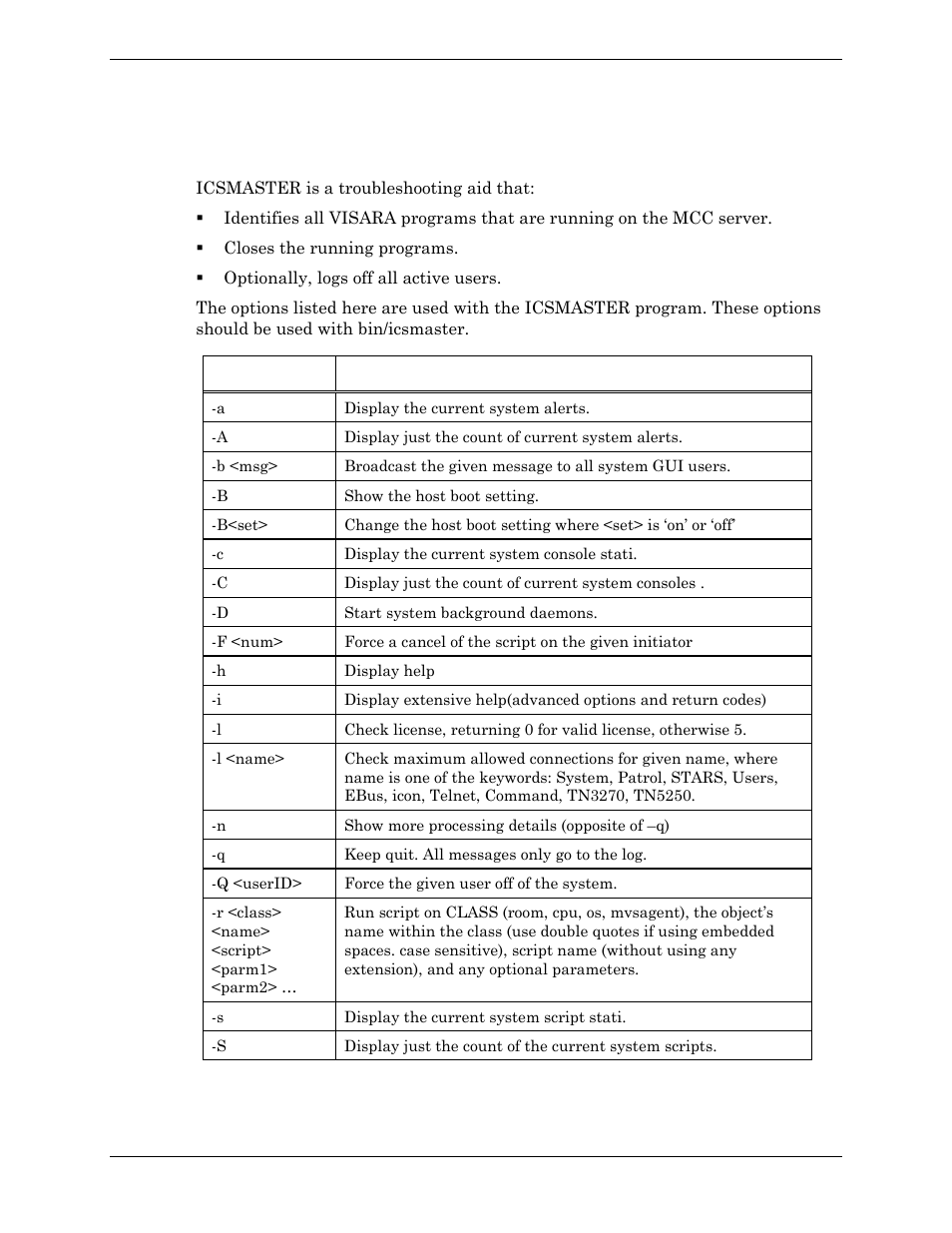 Icsmaster | Visara Master Console Center Administration Guide User Manual | Page 208 / 233