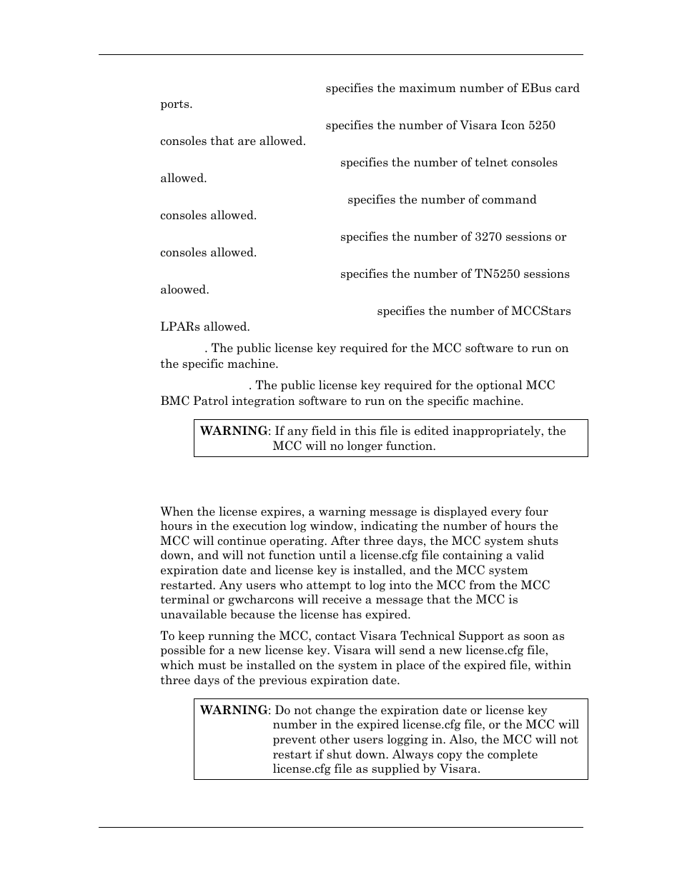 Renewing an expired license | Visara Master Console Center Administration Guide User Manual | Page 22 / 233