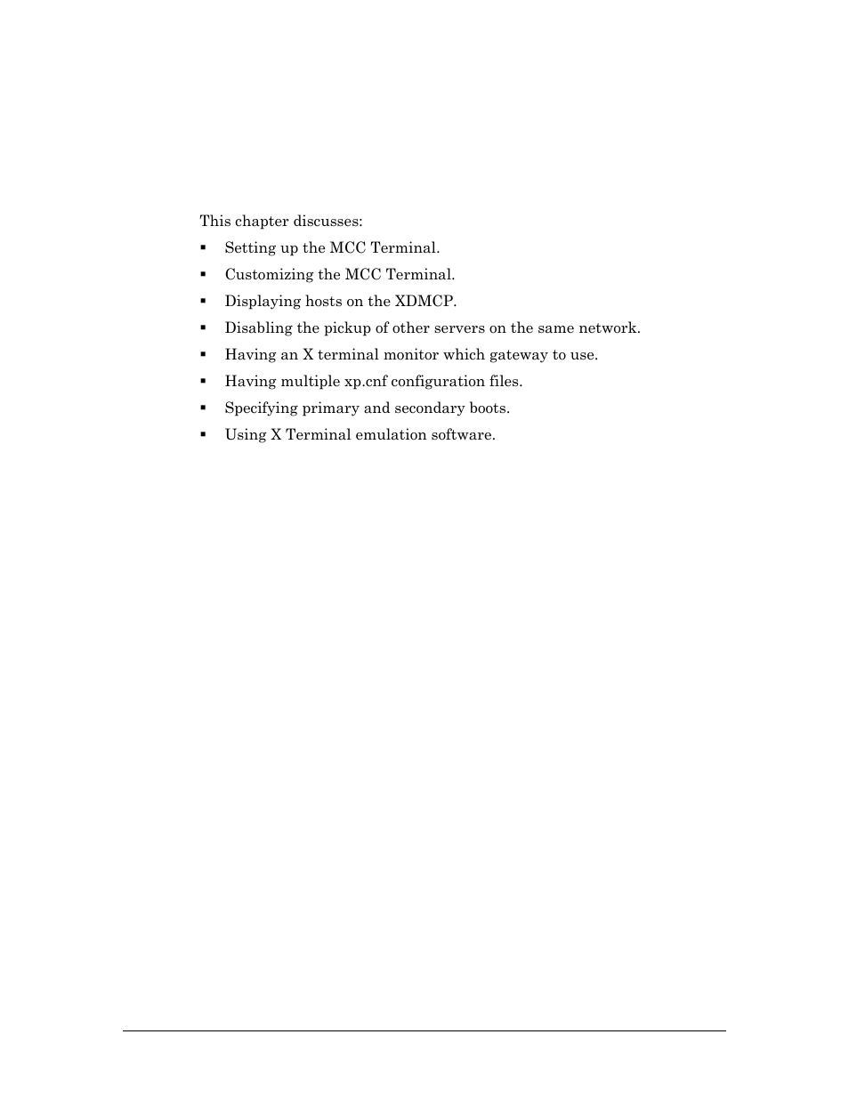 Chapter 3 mcc terminal configuration, Chapter 3 mcc terminal configuration discusses s | Visara Master Console Center Administration Guide User Manual | Page 25 / 233