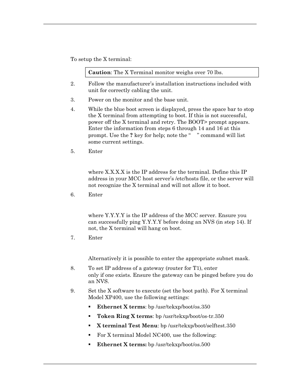 Setting up an x terminal | Visara Master Console Center Administration Guide User Manual | Page 26 / 233