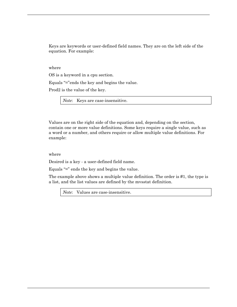 Keys, Values, Keys values | Visara Master Console Center Administration Guide User Manual | Page 43 / 233