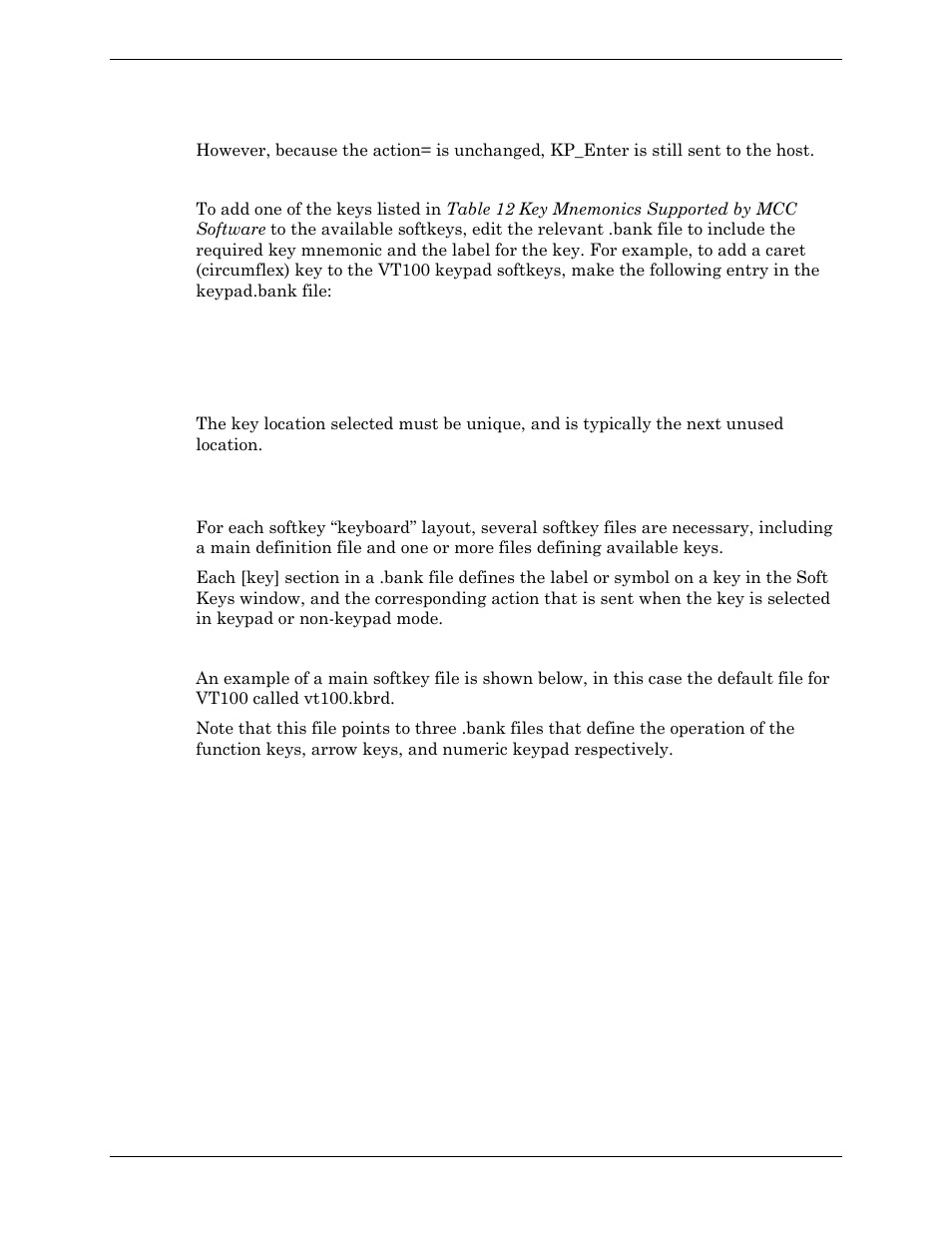 Adding a new key, Example softkey files, Example of main (.kbrd) softkey file | Visara Master Console Center Administration Guide User Manual | Page 67 / 233