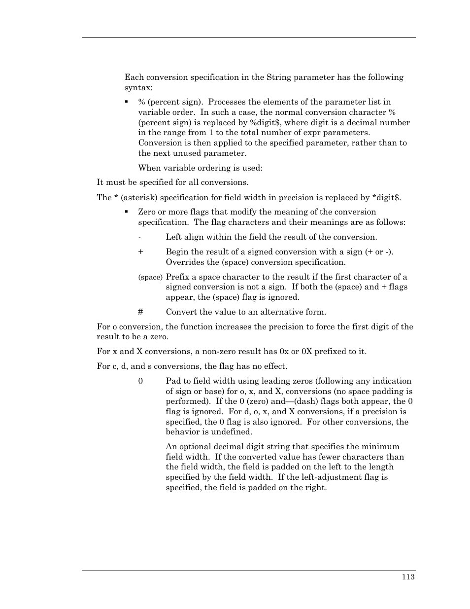 Conversion specifications syntax | Visara Master Console Center Scripting Guide User Manual | Page 113 / 262