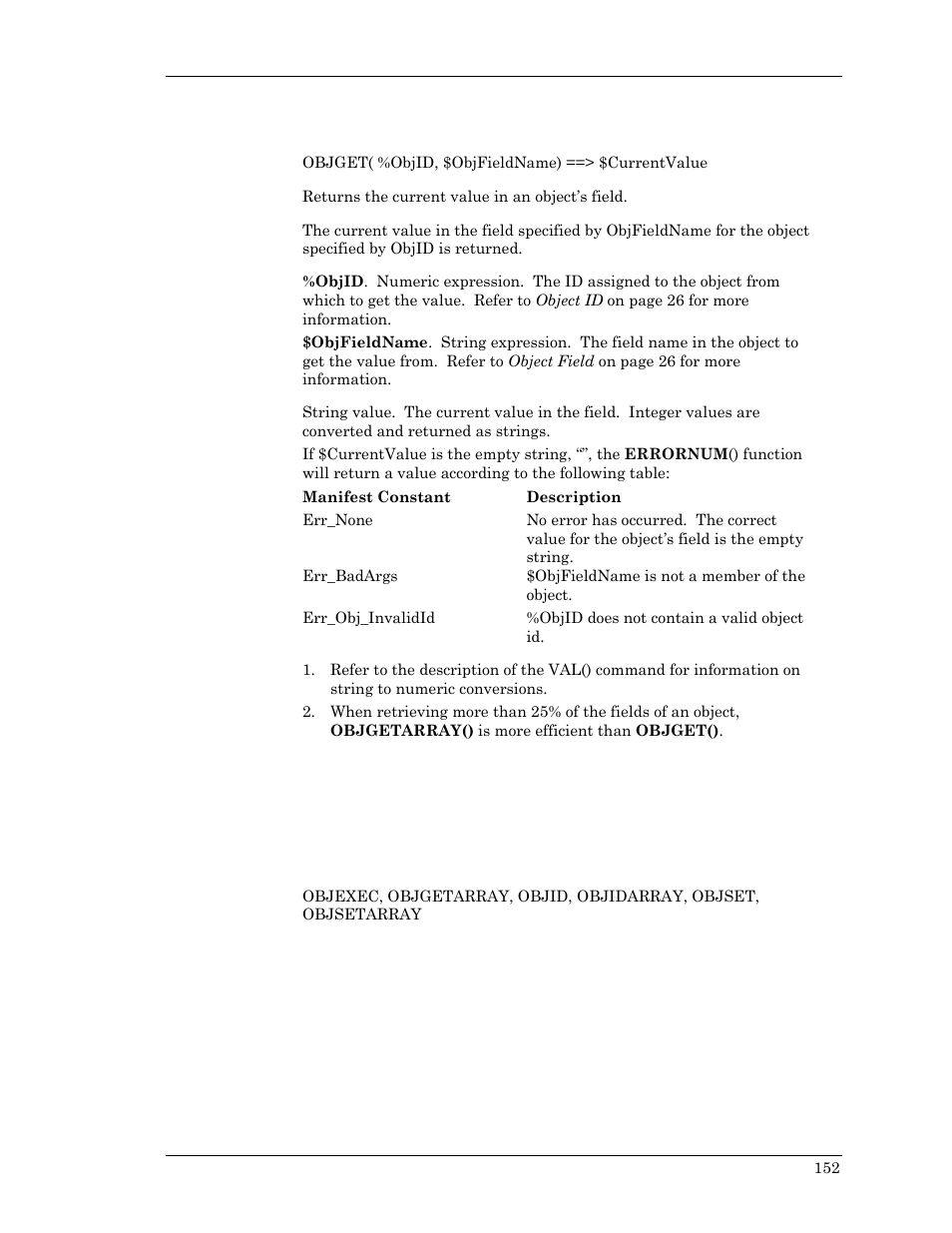 Objget, Objget, ob | Visara Master Console Center Scripting Guide User Manual | Page 152 / 262