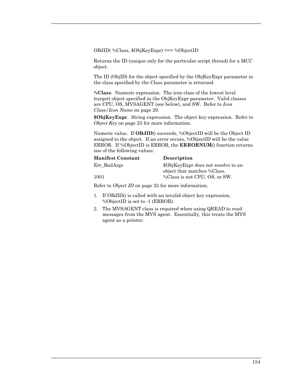 Objid, Objid, ob, Bjid, o | Visara Master Console Center Scripting Guide User Manual | Page 154 / 262