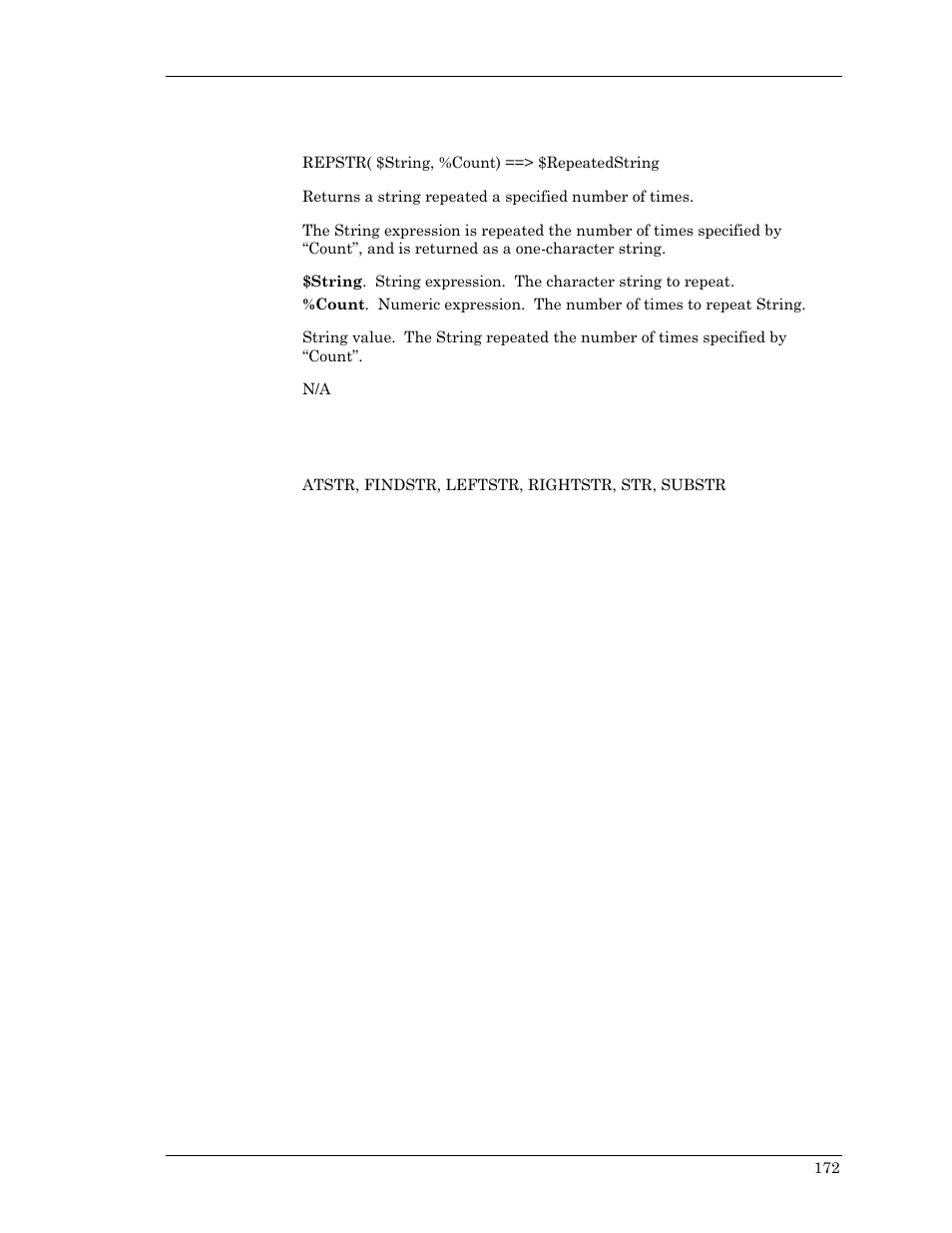 Repstr, Tr, substr, Tr, str, substr | Visara Master Console Center Scripting Guide User Manual | Page 172 / 262