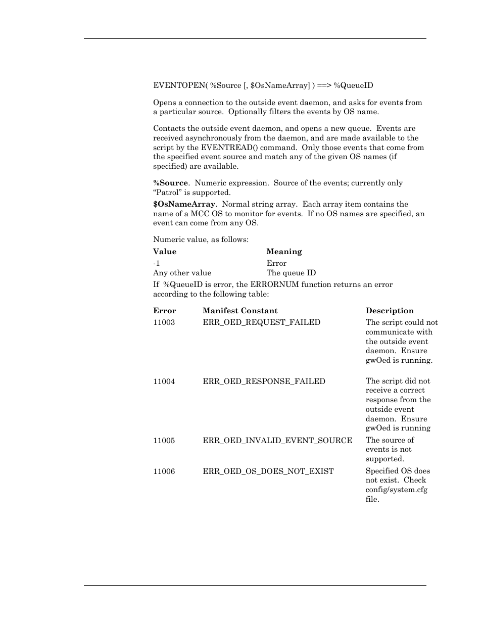 Eventopen | Visara Master Console Center Scripting Guide User Manual | Page 216 / 262