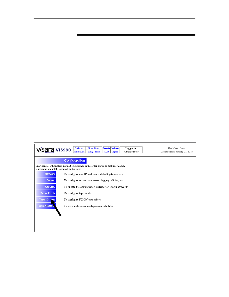 Chapter 4. configure tape drives | Visara VI-5990 User Manual | Page 43 / 56