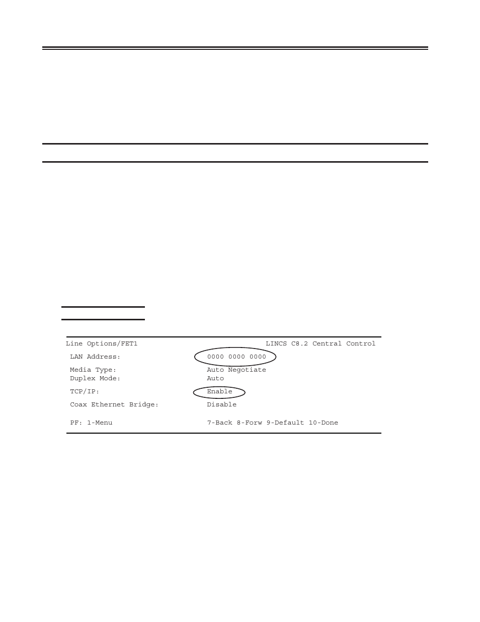 Configuring for tn3270e clients, Line options - fet, For tn3270e clients | Tn3270e clients, configuring for, Configuring for tn3270e clients -14 | Visara SCON-20L Installation User Manual | Page 32 / 100