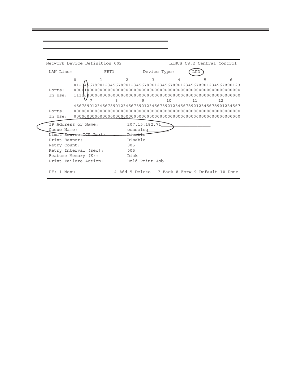 Network device definition panel - lpd printer, Lpd printer, Network device definition panel - tcp printer -24 | Chapter 3. configuring the scon | Visara SCON-20L Installation User Manual | Page 41 / 100