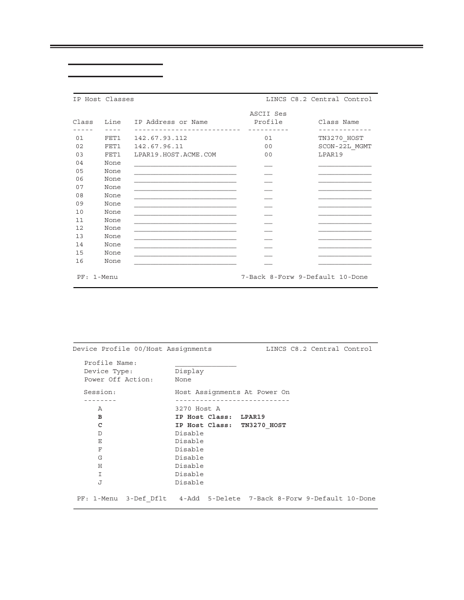 Ip host classes panel, Chapter 3. configuring the scon | Visara SCON-20L Installation User Manual | Page 49 / 100