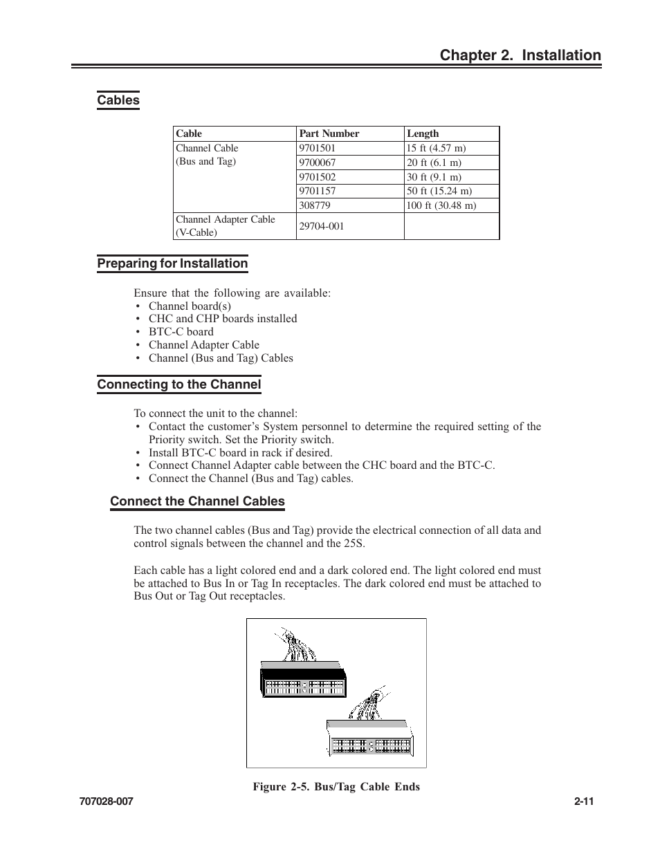 Cables, Preparing for installation, Connecting to the channel | Chapter 2. installation | Visara SCON-25L Reference Manual User Manual | Page 21 / 52