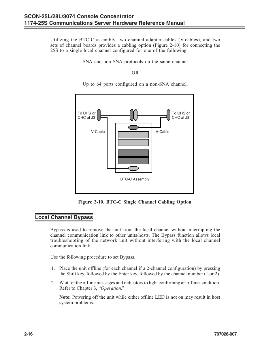Local channel bypass, Local channel bypass -16 | Visara SCON-25L Reference Manual User Manual | Page 26 / 52