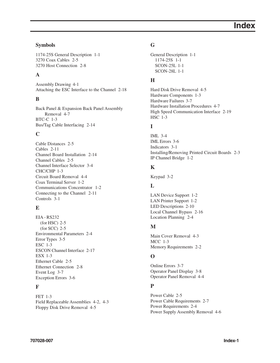 Index, Symbols, Eia - rs232 | Visara SCON-25L Reference Manual User Manual | Page 51 / 52