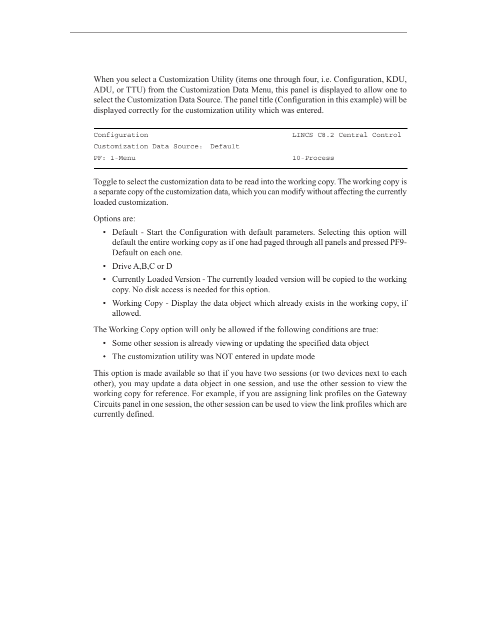 Customization data source | Visara LINCS Central Control User Manual | Page 10 / 180