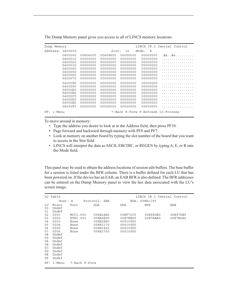 Lu table | Visara LINCS Central Control User Manual | Page 158 / 180