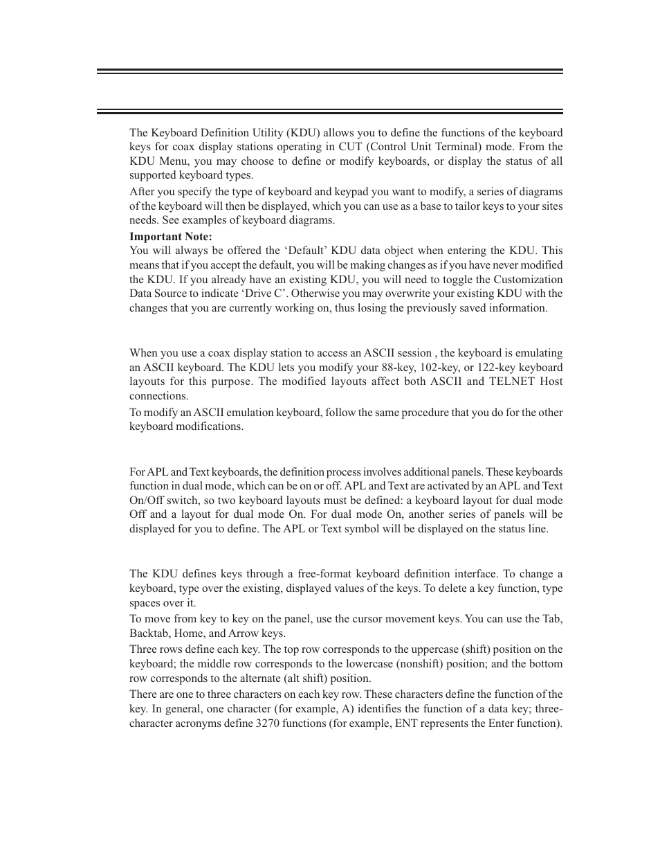 Keyboard definition utility, Keyboard definition utility 1 | Visara LINCS Central Control User Manual | Page 17 / 180