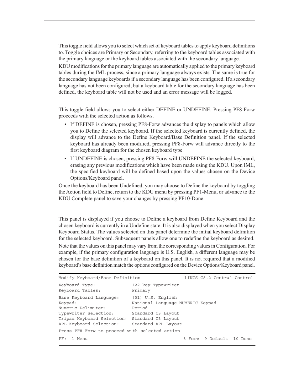 Define keyboard/base definition | Visara LINCS Central Control User Manual | Page 19 / 180