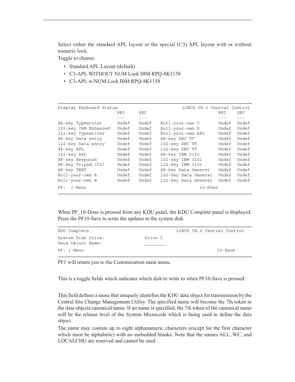 Display keyboard status, Kdu complete | Visara LINCS Central Control User Manual | Page 21 / 180