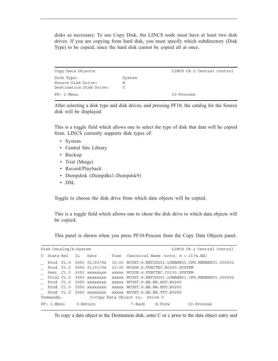 Copy data objects | Visara LINCS Central Control User Manual | Page 73 / 180