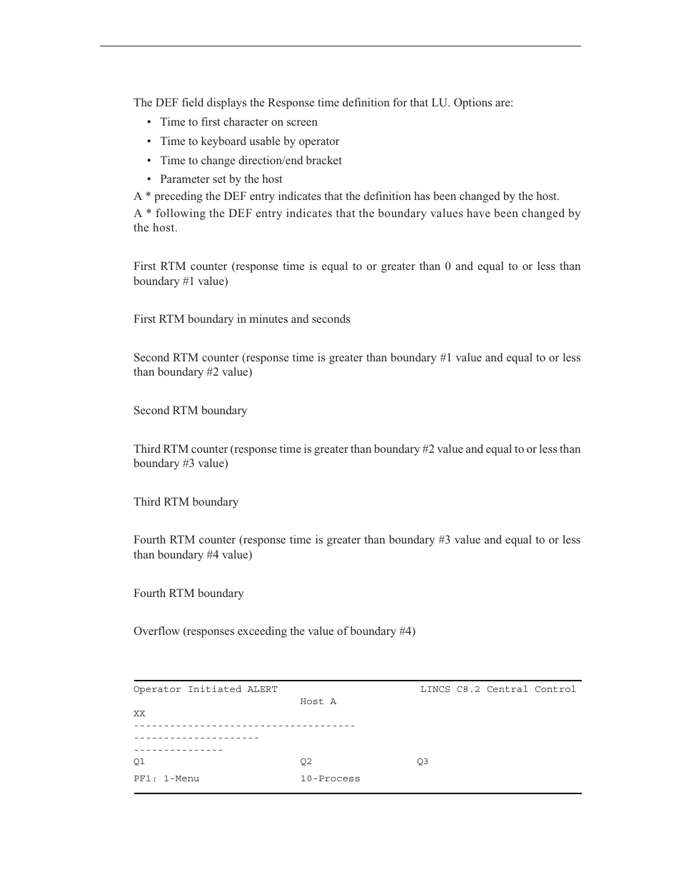 Operator initiated alert | Visara LINCS Central Control User Manual | Page 86 / 180