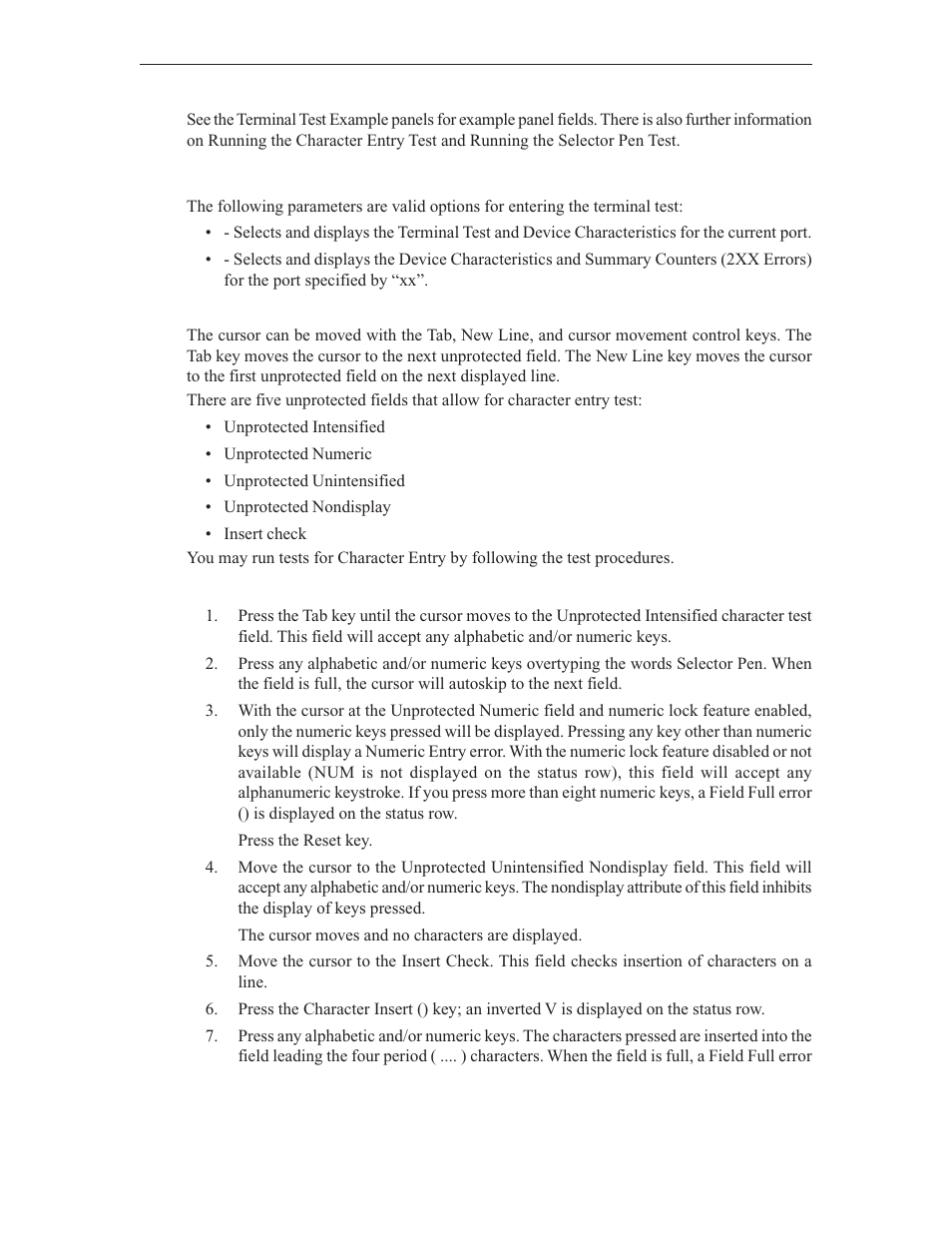 Terminal test options | Visara LINCS Central Control User Manual | Page 92 / 180