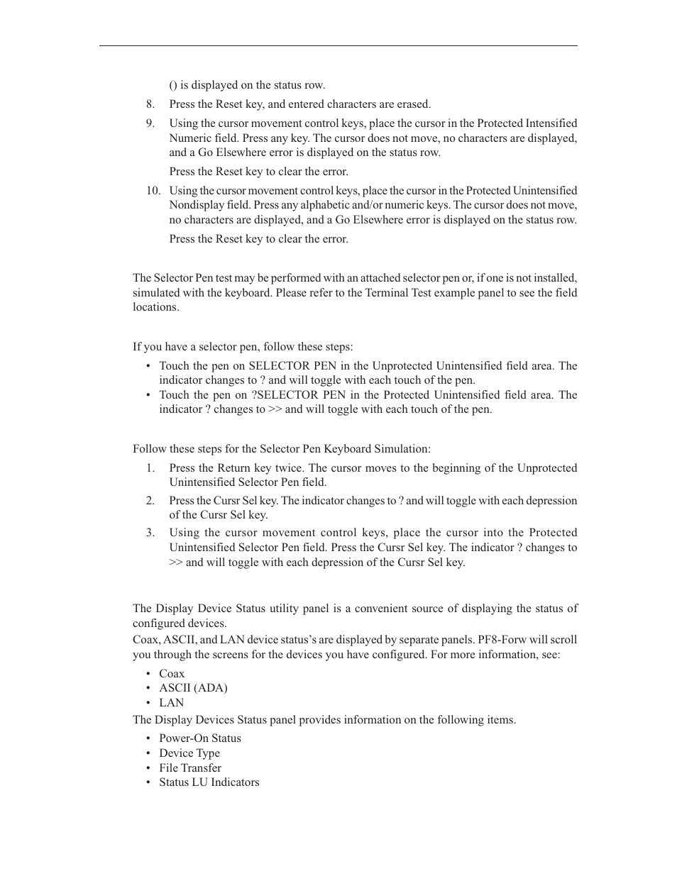 Display device status | Visara LINCS Central Control User Manual | Page 93 / 180