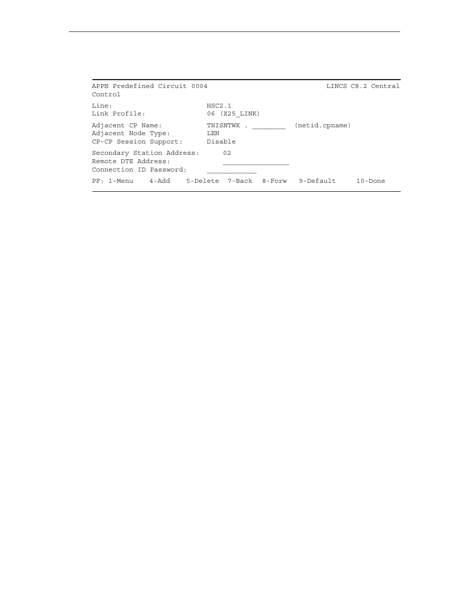 X.25 | Visara LINCS Configuration User Manual | Page 153 / 240
