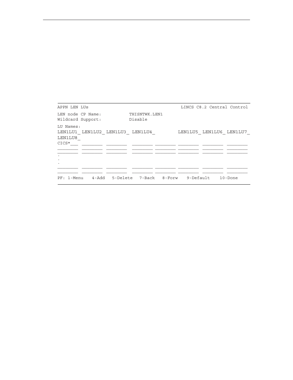 Appn len lus | Visara LINCS Configuration User Manual | Page 155 / 240