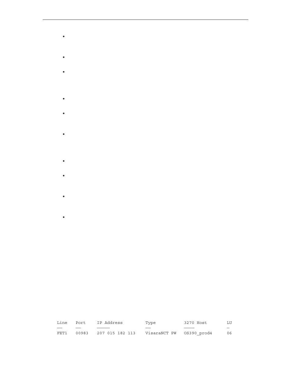 Example entries (from previous panel) | Visara LINCS Configuration User Manual | Page 177 / 240