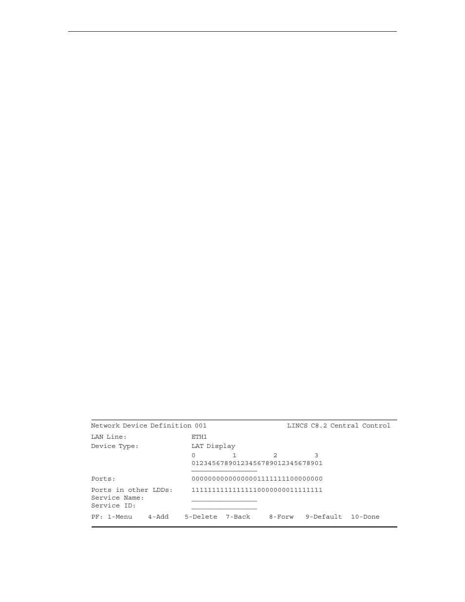 Ports, Ports in other ldds, Lspool | Network device definition - lat, Ports ports in other ldds lspool | Visara LINCS Configuration User Manual | Page 184 / 240
