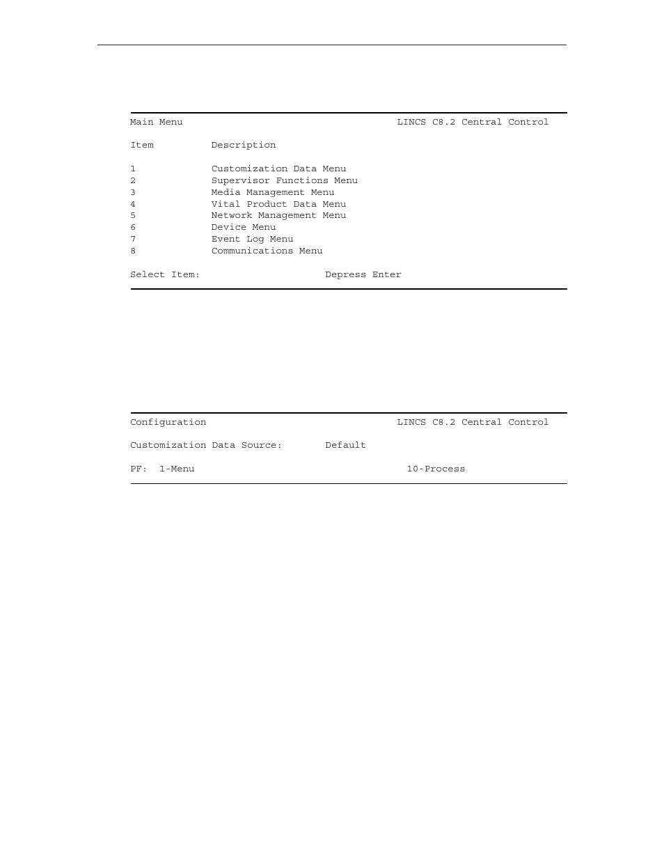 Main menu panel | Visara LINCS Configuration User Manual | Page 24 / 240