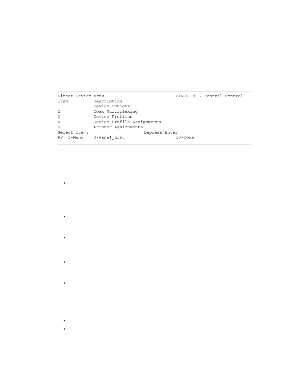 Direct device menu, Profiles | Visara LINCS Configuration User Manual | Page 35 / 240
