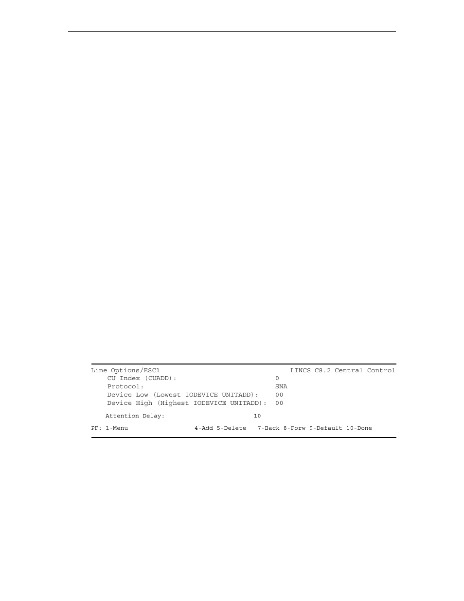 Line options/esc (or esx) | Visara LINCS Configuration User Manual | Page 48 / 240