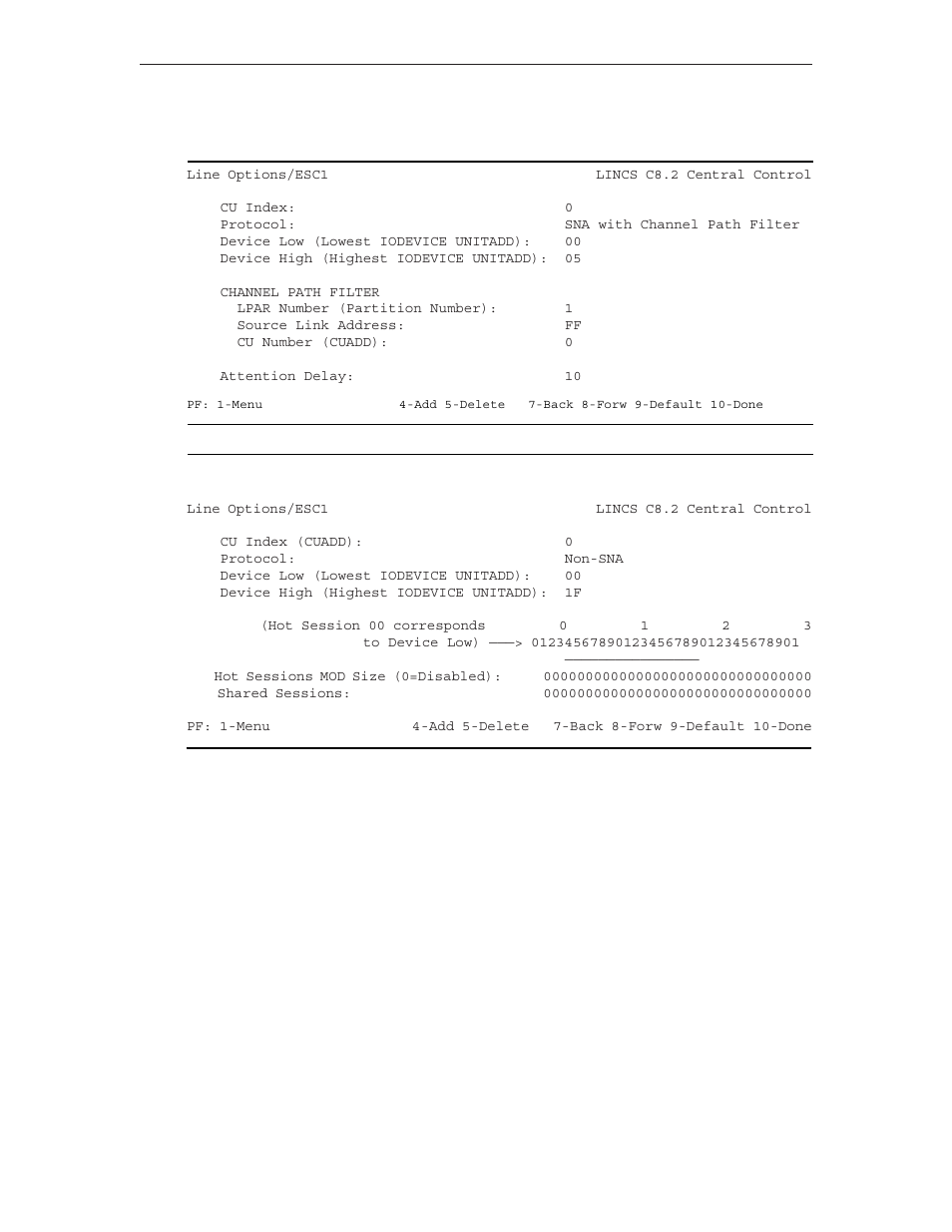 Sna with channel path filter, Non-sna, Sna with channel path filter non-sna | Visara LINCS Configuration User Manual | Page 49 / 240