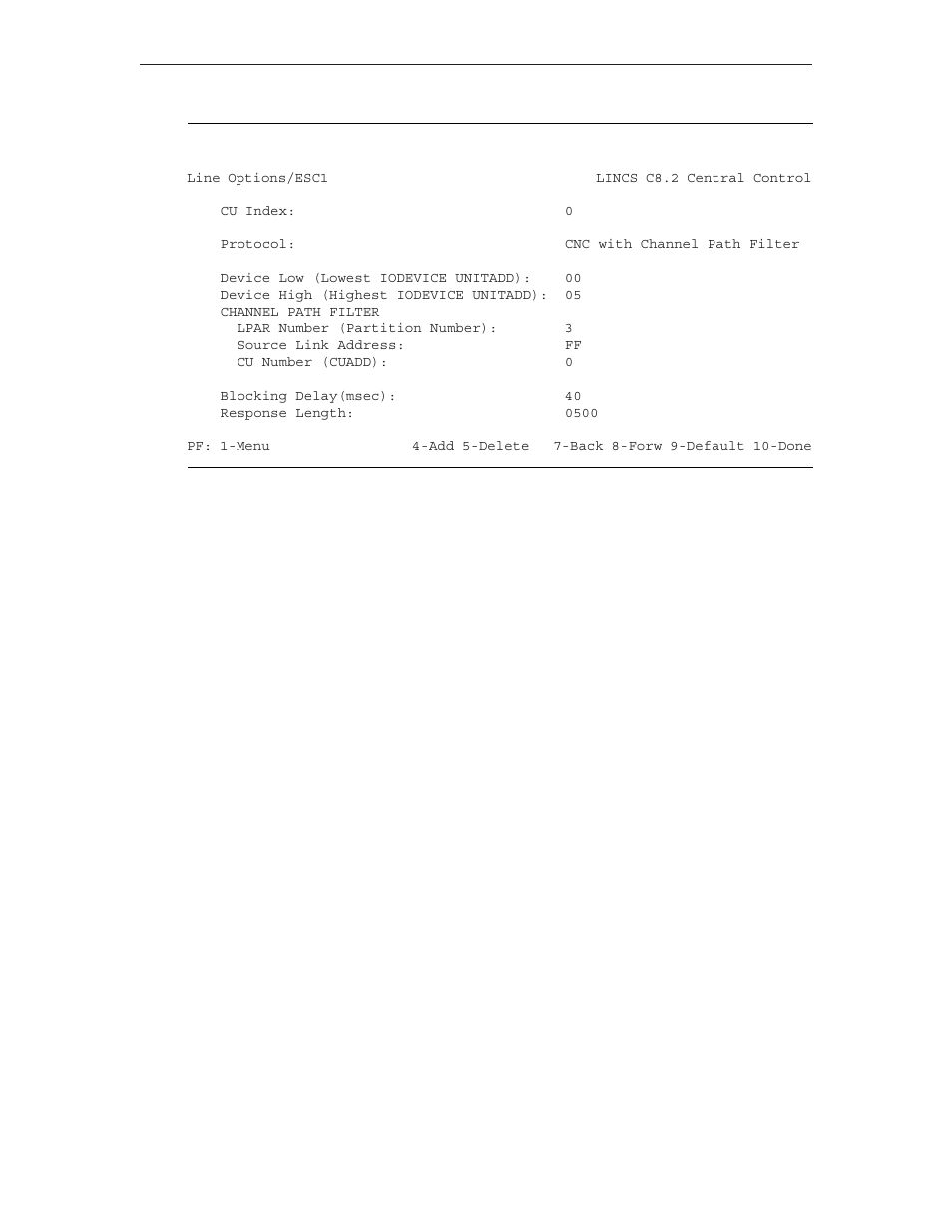 Cnc with channel path filter, Cu index, Device low (channel address) | Visara LINCS Configuration User Manual | Page 51 / 240