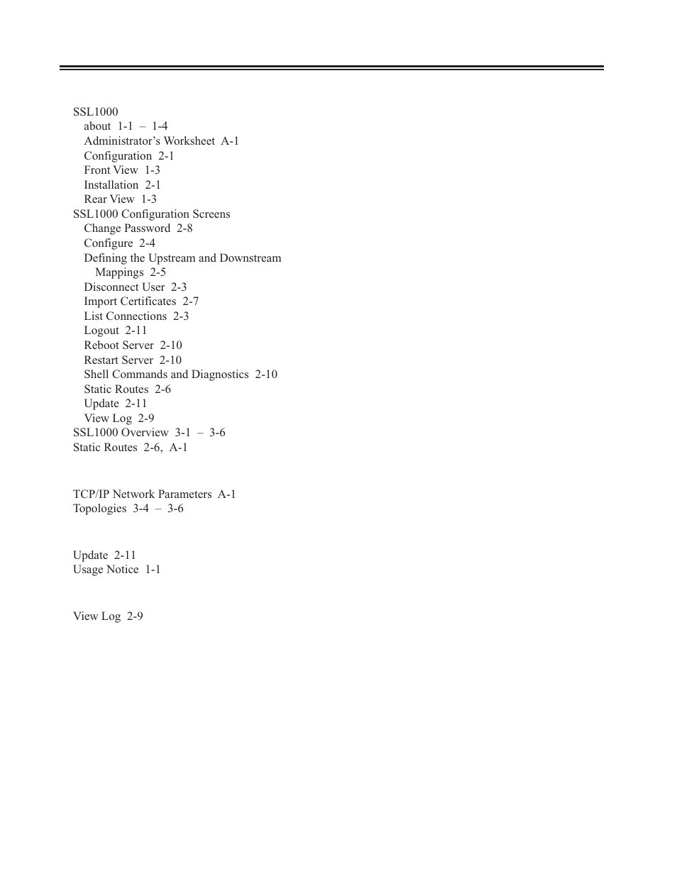 Ssl1000, Ssl1000 configuration screens | Visara SSL1000 User Manual | Page 42 / 42