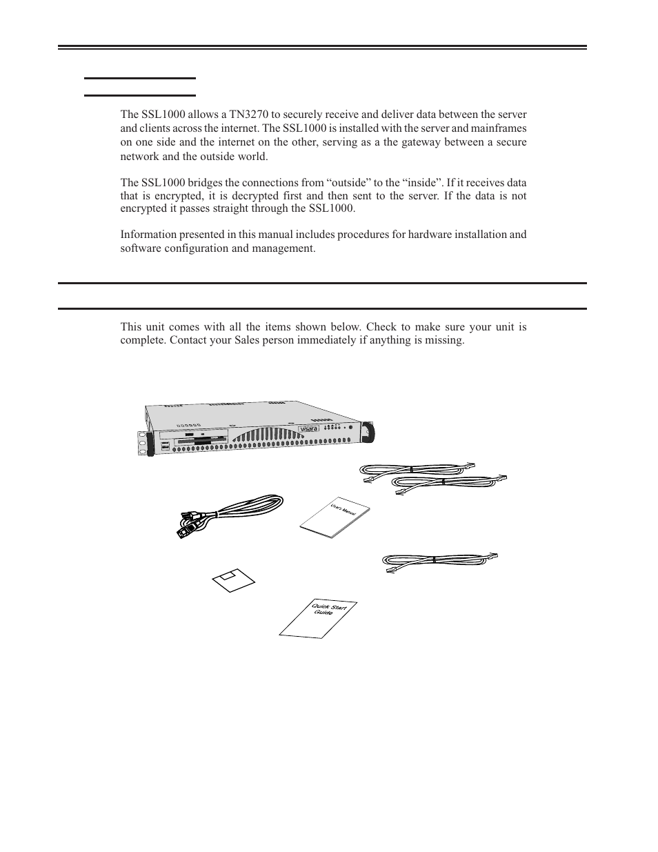 About the product, Package overview, About the product -2 | Package overview -2, Ssl1000 user’s manual | Visara SSL1000 User Manual | Page 8 / 42