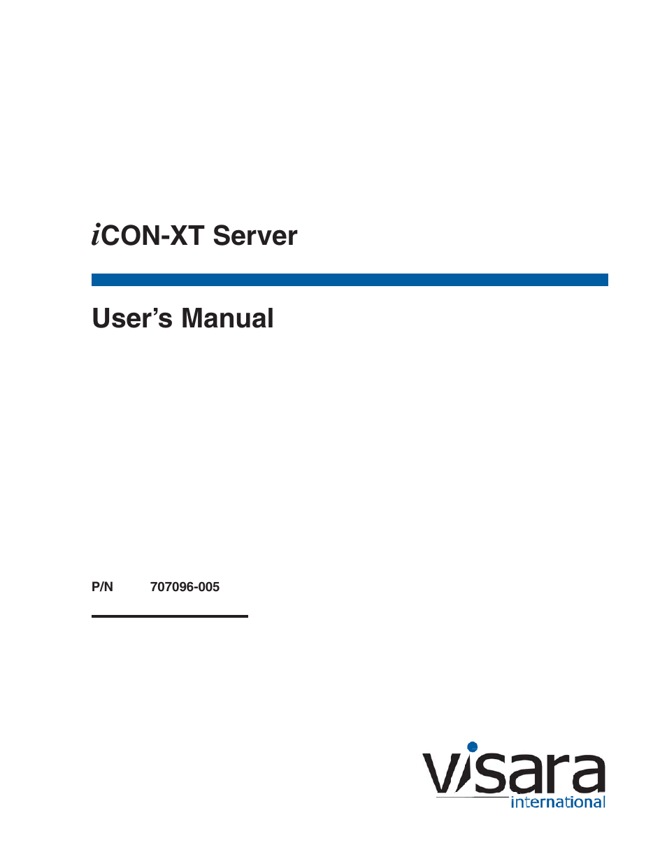 Visara iCON-XT User Manual | 144 pages