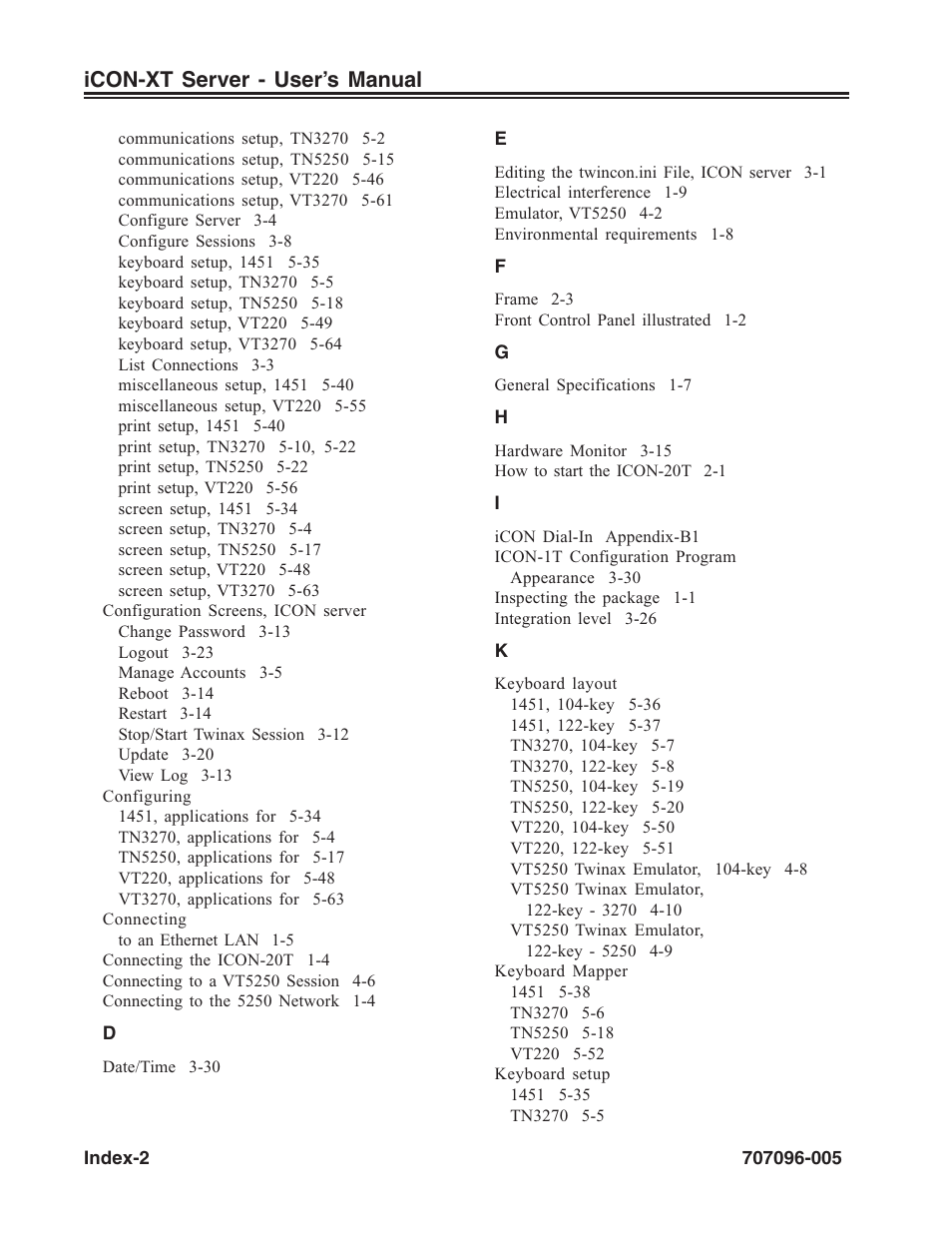 Configuration screens, icon server, Configuring, Connecting | Icon-1t configuration program, Keyboard layout, Keyboard mapper, Keyboard setup, Icon-xt server - user’s manual | Visara iCON-XT User Manual | Page 140 / 144