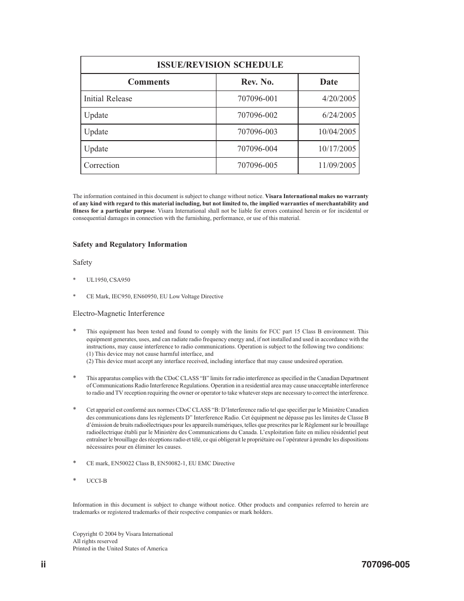 Visara iCON-XT User Manual | Page 2 / 144