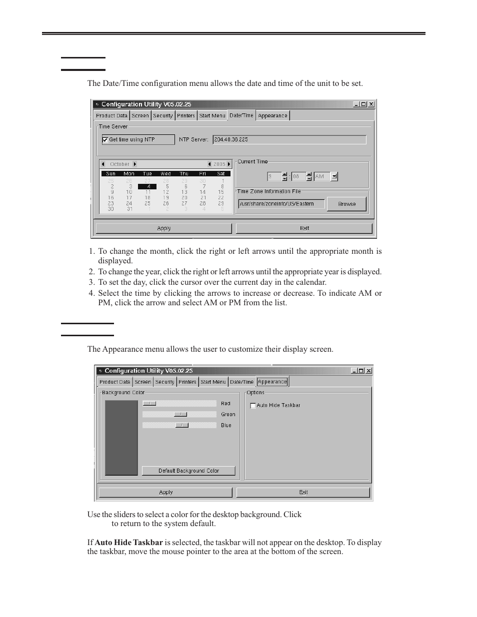 Date/time, Appearance, Date/time -30 appearance -30 | Icon-xt server - user’s manual | Visara iCON-XT User Manual | Page 52 / 144