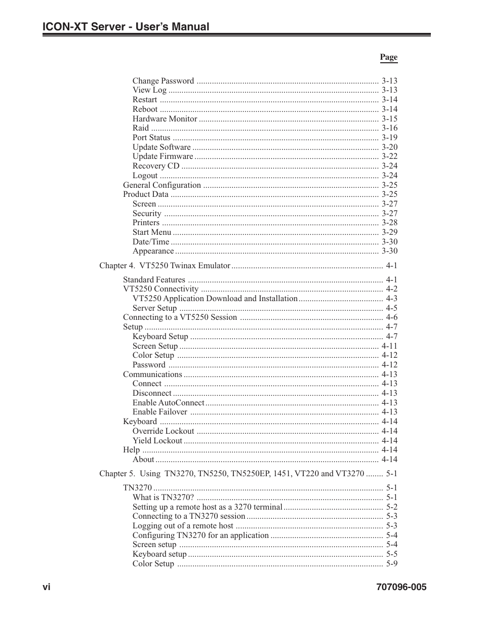 Icon-xt server - user’s manual | Visara iCON-XT User Manual | Page 6 / 144